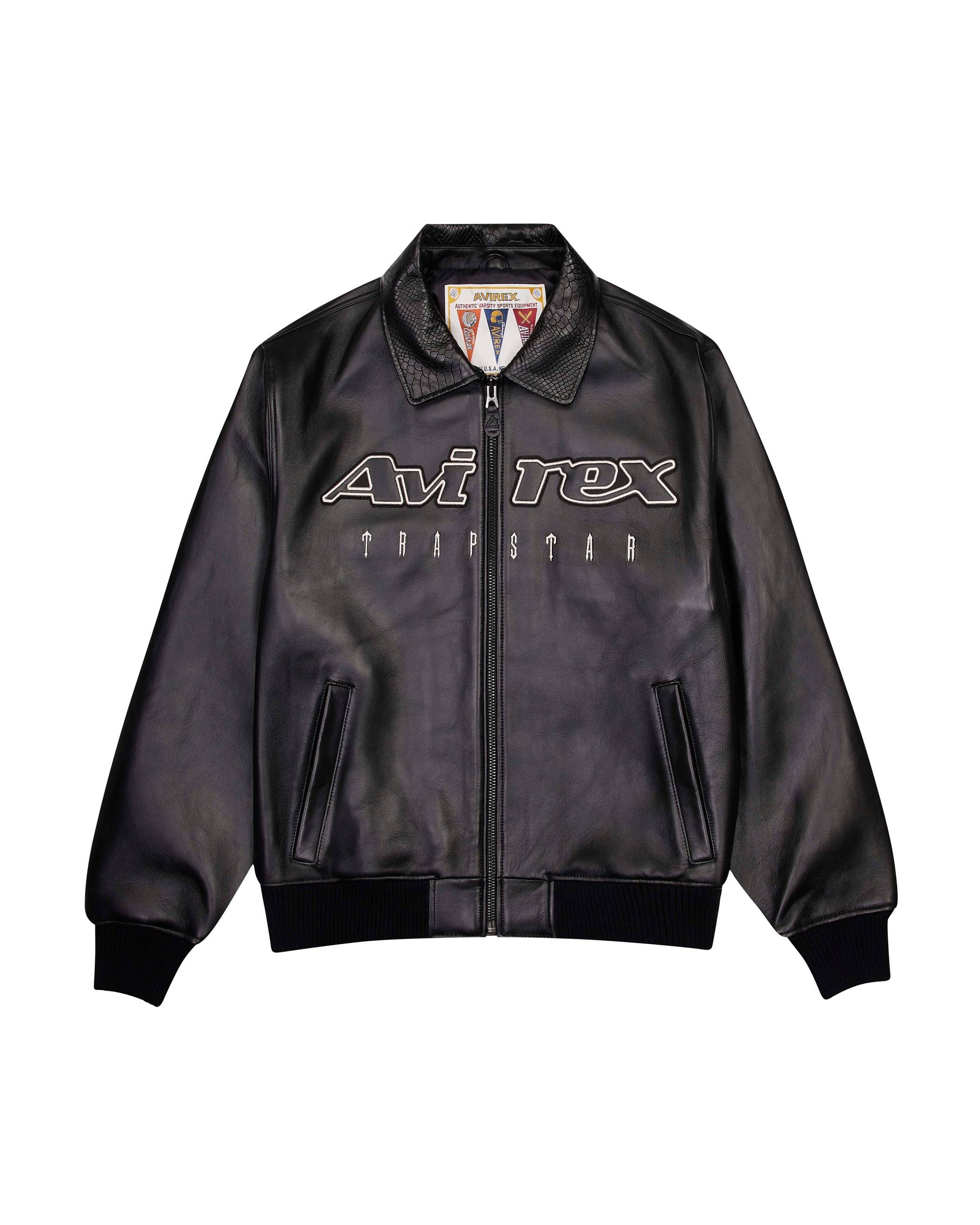 Trapstar x Avirex Leather Jacket 黒 | TS-65429