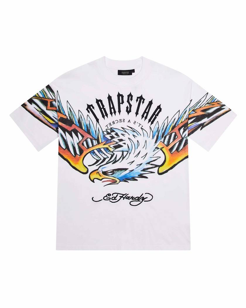 Trapstar x Ed Hardy Arched Eagle Tee 白 | TS-65232