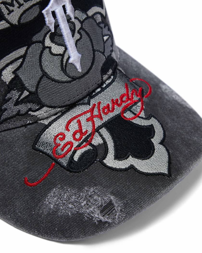 Trapstar x Ed Hardy Cross Cap グレー | TS-65077