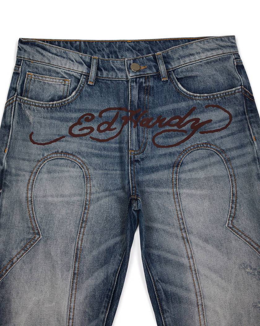 Trapstar x Ed Hardy Denim Jeans 青 | TS-65318