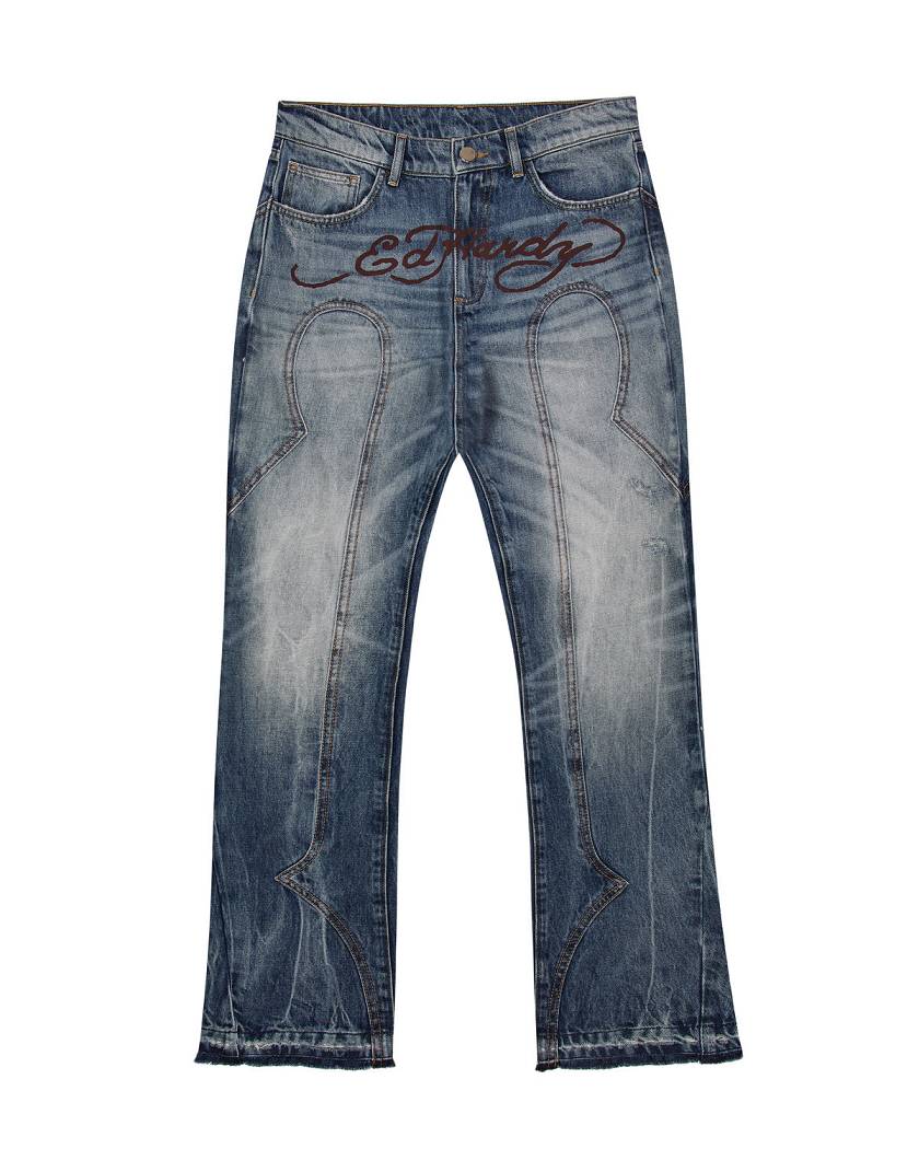 Trapstar x Ed Hardy Denim Jeans 青 | TS-65318
