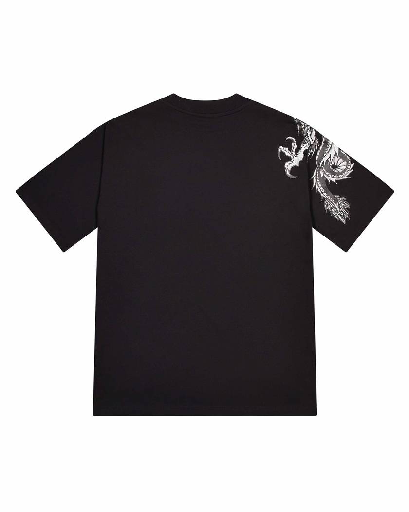 Trapstar x Ed Hardy Dragon Tee with Diamanté 黒 | TS-65231