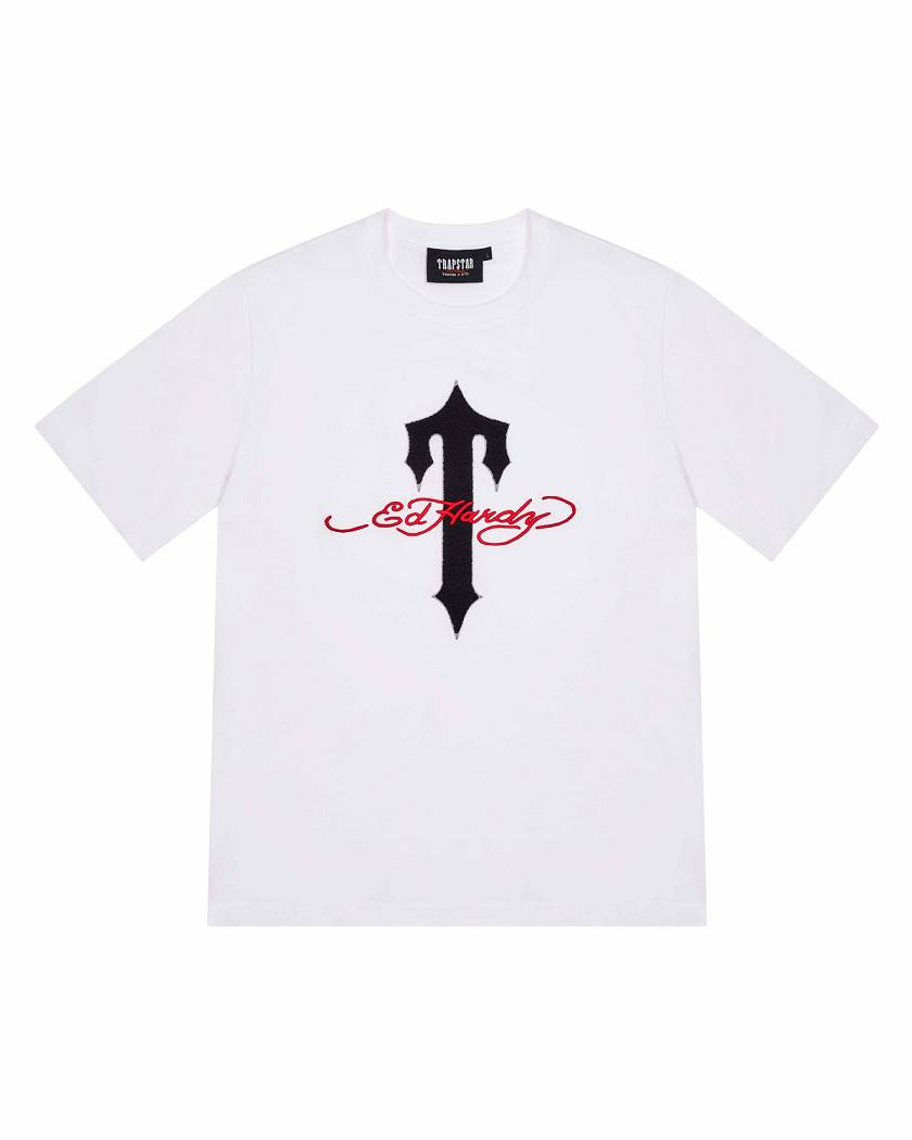 Trapstar x Ed Hardy Ironagte T Tee 白 | TS-65236