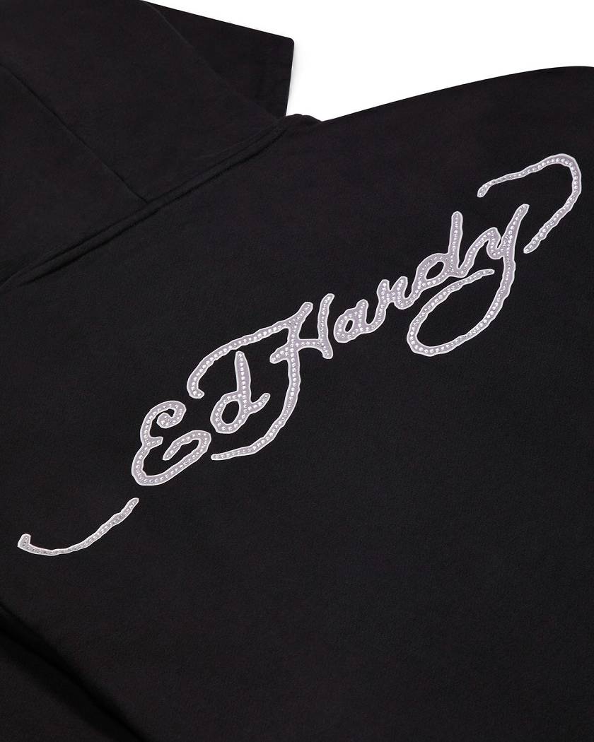 Trapstar x Ed Hardy Irongate Zip Through Hoodie 黒 | TS-65407