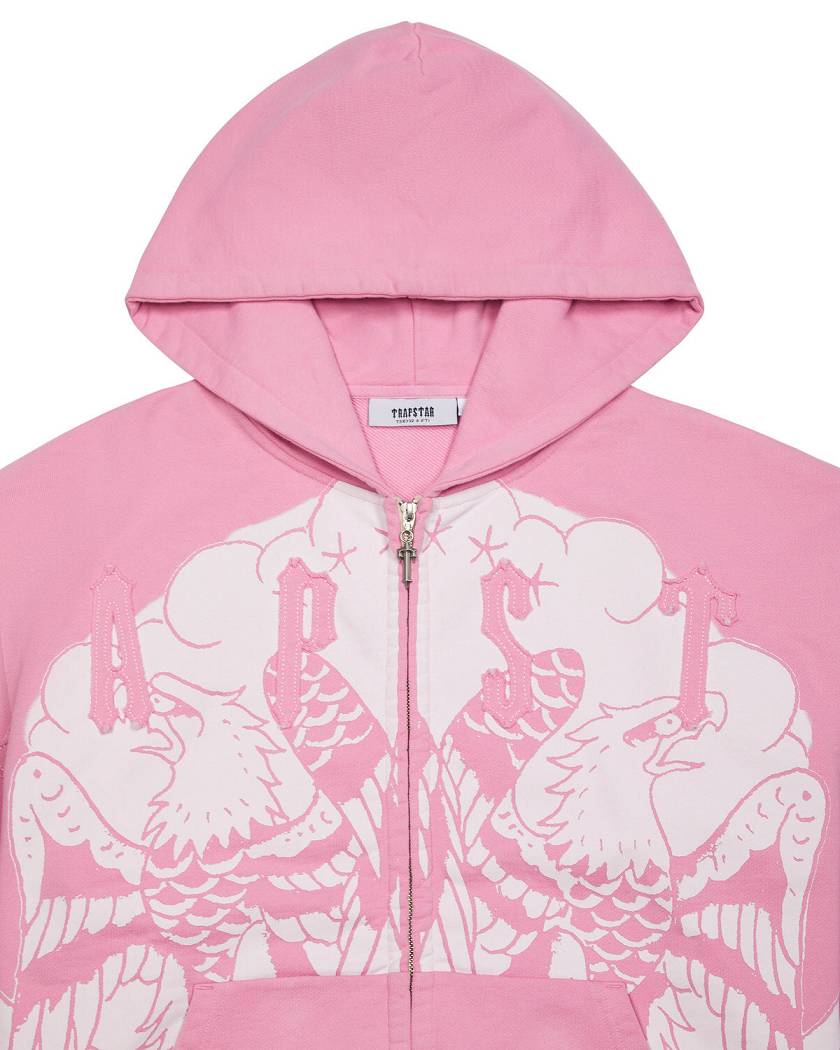 Trapstar x Ed Hardy Irongate Zip Through Hoodie ピンク | TS-65367