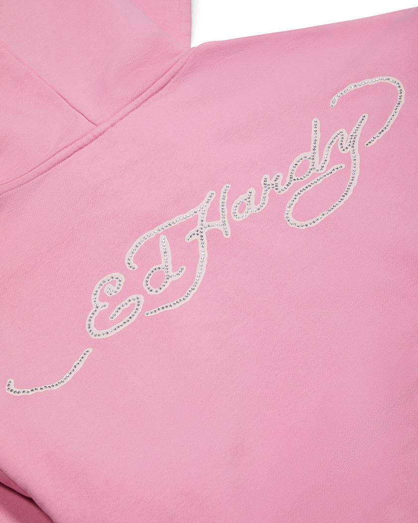 Trapstar x Ed Hardy Irongate Zip Through Hoodie ピンク | TS-65367