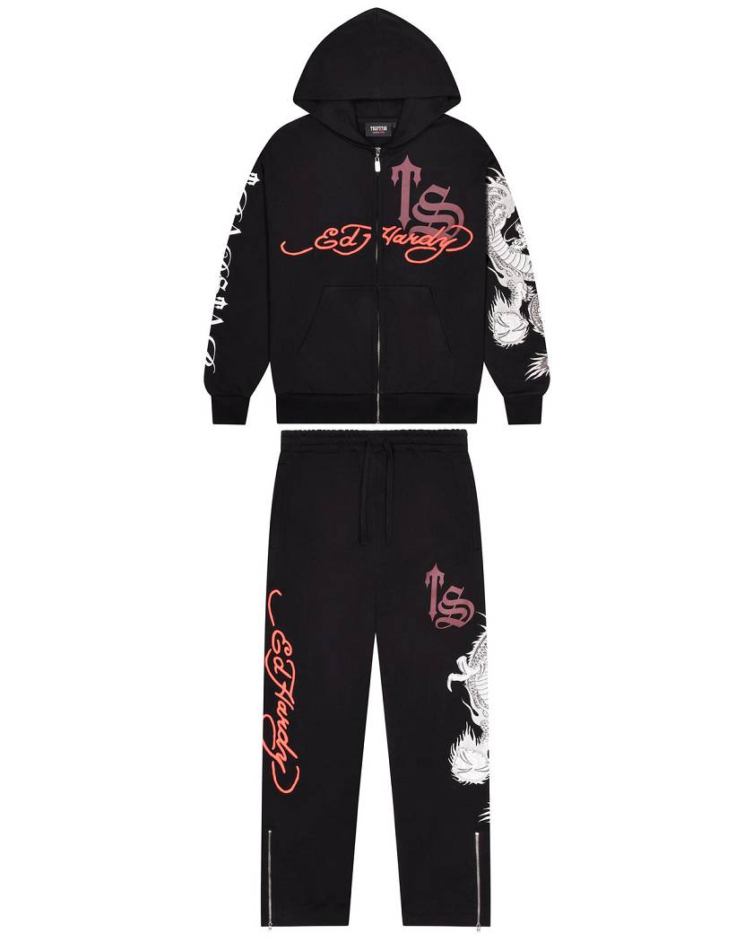 Trapstar x Ed Hardy Script Jogger 黒 | TS-65405